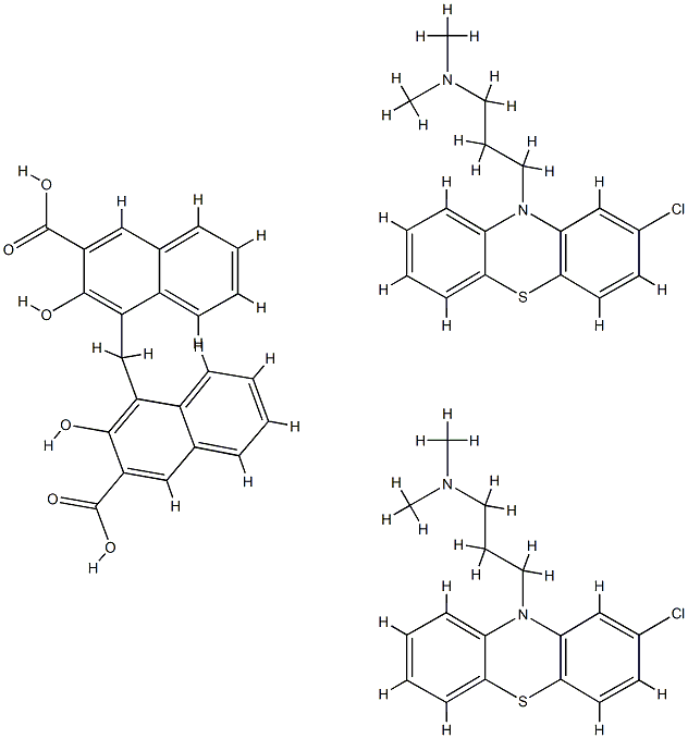 4,4'-METHYLENEBIS[3-HYDROXY-2-NAPHTHOIC] ACID, COMPOUND WITH 2-CHLORO-N,N-DIMETHYL-10H-PHENOTHIAZINE分子式结构图