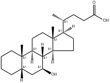 7β-Hydroxy-5β-cholanoic Acid分子式结构图