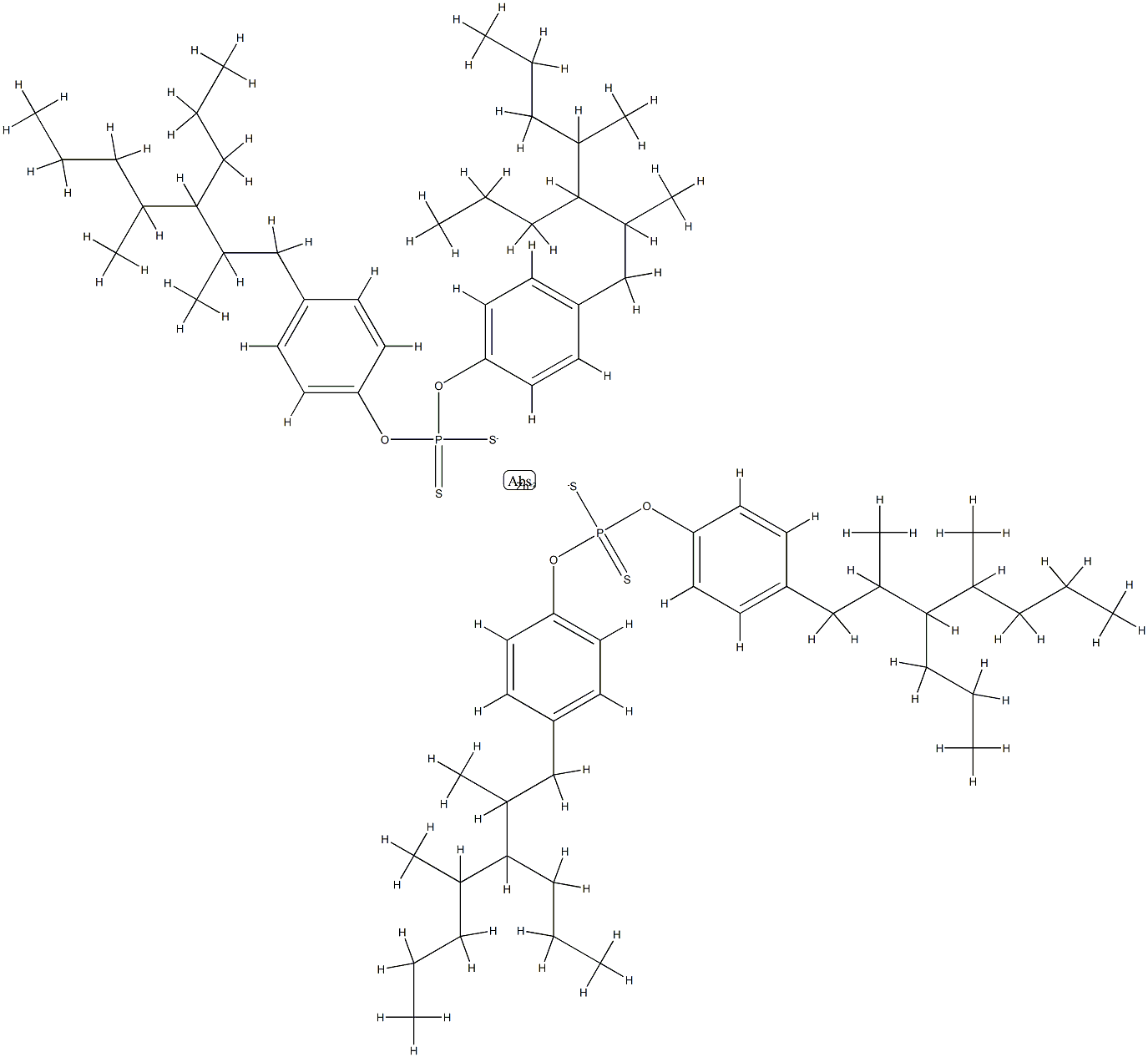 二(四丙烯苯酚)二硫代磷酸酯锌盐分子式结构图