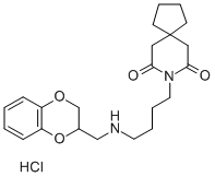 8-[4-(1,4-Benzodioxan-2-ylmethylamino)butyl]-8-azaspiro[4.5]decane-7,9-dione hydrochloride分子式结构图