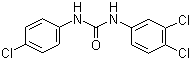 N-(4-氯苯基)-N'-(3,4-二氯苯基)脲分子式结构图