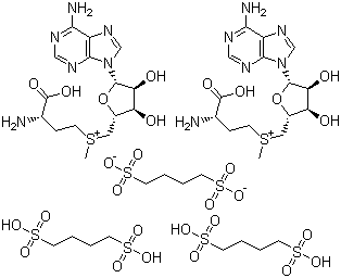 S-腺苷蛋氨酸 1,4-丁二磺酸盐分子式结构图