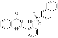 N-[2-(4-氧代-4H-3,1-苯丙恶嗪-2-基)苯基]-2-萘磺酰胺分子式结构图