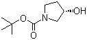 (S)-1-N-叔丁氧羰基-3-羟基吡咯烷分子式结构图