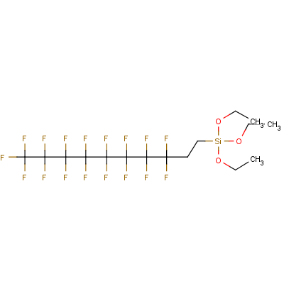 1H,1H,2H,2H-全氟癸基三乙氧基硅烷分子式结构图