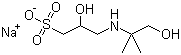 3-((1,1-二甲基-2-羟基乙基)氨基)-2-羟基丙磺酸钠分子式结构图