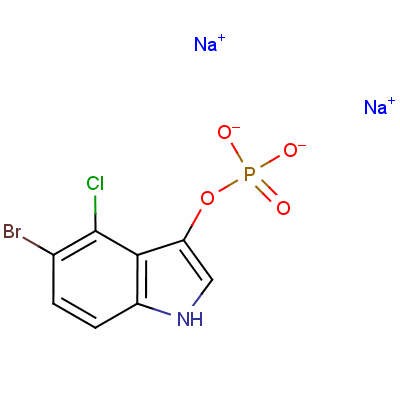 5-溴-4-氯-3-吲哚基磷酸钠分子式结构图