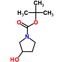 1-BOC-3-羟基吡咯分子式结构图