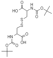 N,N'-双(叔丁氧羰基)-L-胱氨酸分子式结构图