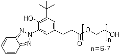 3-[3-(2-H-苯并三唑-2-基)-4-羟基-5-叔丁基苯基]-丙酸-聚乙二醇 300 酯分子式结构图