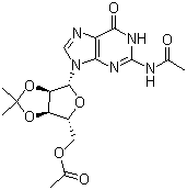 N,5'-O-二乙酰基-2',3'-O-异丙亚基鸟苷分子式结构图