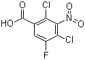 2,4-二氯-3-硝基-5-氟苯甲酸分子式结构图