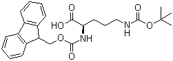 N-Fmoc-N'-Boc-L-鸟氨酸分子式结构图