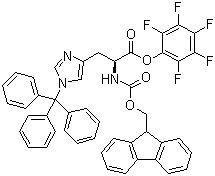 N-Fmoc-N'-三苯甲基-L-组氨酸五氟苯基酯分子式结构图