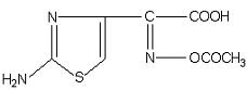 (Z)-2-(2-氨基噻唑-4-基)-2-乙酰氧亚氨基乙酸分子式结构图