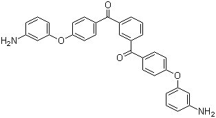 1,3-双[4-(3-氨基苯氧基)苯甲酰基]苯分子式结构图