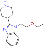 1-(2-乙氧基-乙基)-2-哌啶-4-基-1H-苯并咪唑分子式结构图