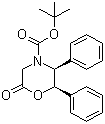 (2R,3S)- N-叔丁氧羰基-2,3-二苯基吗啉-6-酮分子式结构图