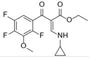 (Z)-3-(环丙基氨基)-2-(2,4,5-三氟-3-甲氧基苯甲酰基)丙烯酸乙酯分子式结构图