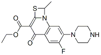 6-氟-7-哌嗪-1-甲基-4-氧代-[1,3]硫氮杂环[3,2-a]喹啉-3-羧酸乙酯分子式结构图