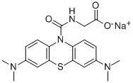 N-[[3,7-双(二甲基氨基)-10H-吩噻嗪-10-基]羰基]甘氨酸单钠盐分子式结构图