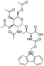 N-芴甲氧羰基-O-beta-(2-乙酰氨基-2-脱氧-3,4,6-三-O-乙酰基-alpha-D-吡喃半乳糖基)-L-苏氨酸分子式结构图