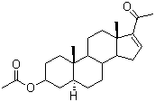 3beta-羟基孕甾-16-烯-20-酮-3-醋酸酯分子式结构图