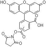 5(6)-羧基荧光素琥珀酰亚胺酯分子式结构图