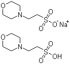 2-吗啉乙磺酸半钠盐分子式结构图