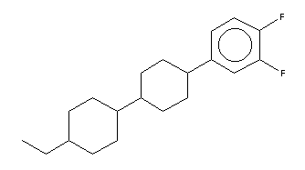 4-乙基双环己基-3,4-二氟苯分子式结构图