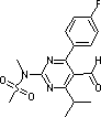 4-(4-氟苯基)-6-异丙基-2-[(N-甲基-N-甲磺酰)氨基]嘧啶-5-甲醛分子式结构图