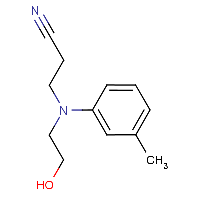 3-[(2-羟乙基)(3-甲基苯基)氨基]丙腈分子式结构图