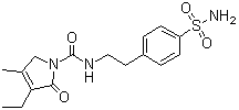 4-[2-[(3-乙基-4-甲基-2-氧代-3-吡咯琳)甲酰胺基]乙基]苯磺酰胺分子式结构图