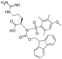 N-Fmoc-N'-(4-甲氧基-2,3,6-三甲基苯磺酰基)-D-精氨酸分子式结构图