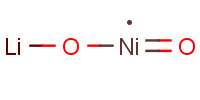 锂镍氧化物（LiNiO2）分子式结构图
