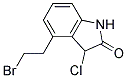 4-(2'-溴乙基)-3-氯-1,3-二氯-2-吲哚酮分子式结构图