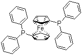 1,1'-双(二苯基膦)二茂铁分子式结构图