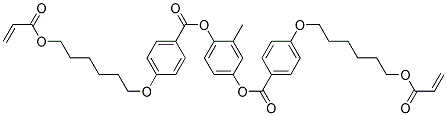 1,4-双-[4-(6-丙烯酰氧基己氧基)苯甲酰氧基]-2-甲基苯分子式结构图