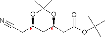 6-氰甲基-2,2-二甲基-1,3-二氧戊环-乙酸叔丁酯分子式结构图