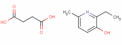 2-乙基-6-甲基-3-羟基吡啶琥珀酸盐分子式结构图