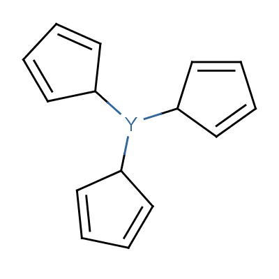 三(环戊二烯)化钇(III)分子式结构图