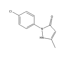 1-(4'-氯苯基)-3-甲基-5-吡唑啉酮分子式结构图