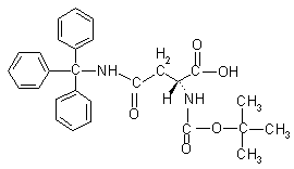 NΑ-叔丁氧羰酰基NΓ-三苯甲基天冬酰氨分子式结构图