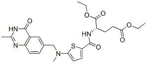 N-[5-[N-[(3,4-二氢-2-甲基-4-氧-6-喹唑啉基)甲基]-N-甲基氨基]-2-噻吩甲酰]-L-谷氨酸二乙酯分子式结构图