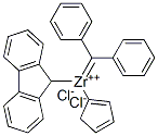 二苯亚甲基(环戊二烯)(9-芴基)二氯化锆分子式结构图