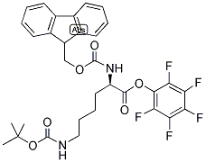 N'-叔丁氧羰基-N-芴甲氧羰基-D-赖氨酸五氟苯基酯分子式结构图