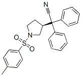 (S)-1-对甲苯磺酰基-3-(1-氰基-1,1-二苯甲基)吡咯烷分子式结构图