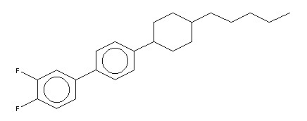 3,4-二氟-4'-(反式-4-戊基环己基)联苯分子式结构图