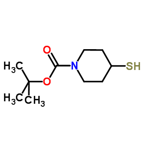 1-N-BOC-4-疏基哌啶分子式结构图