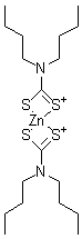 二丁基二硫氨基甲酸锌分子式结构图